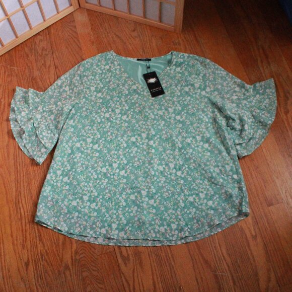 Valolia Floral Print Layered Blouse - Picture 1 of 5